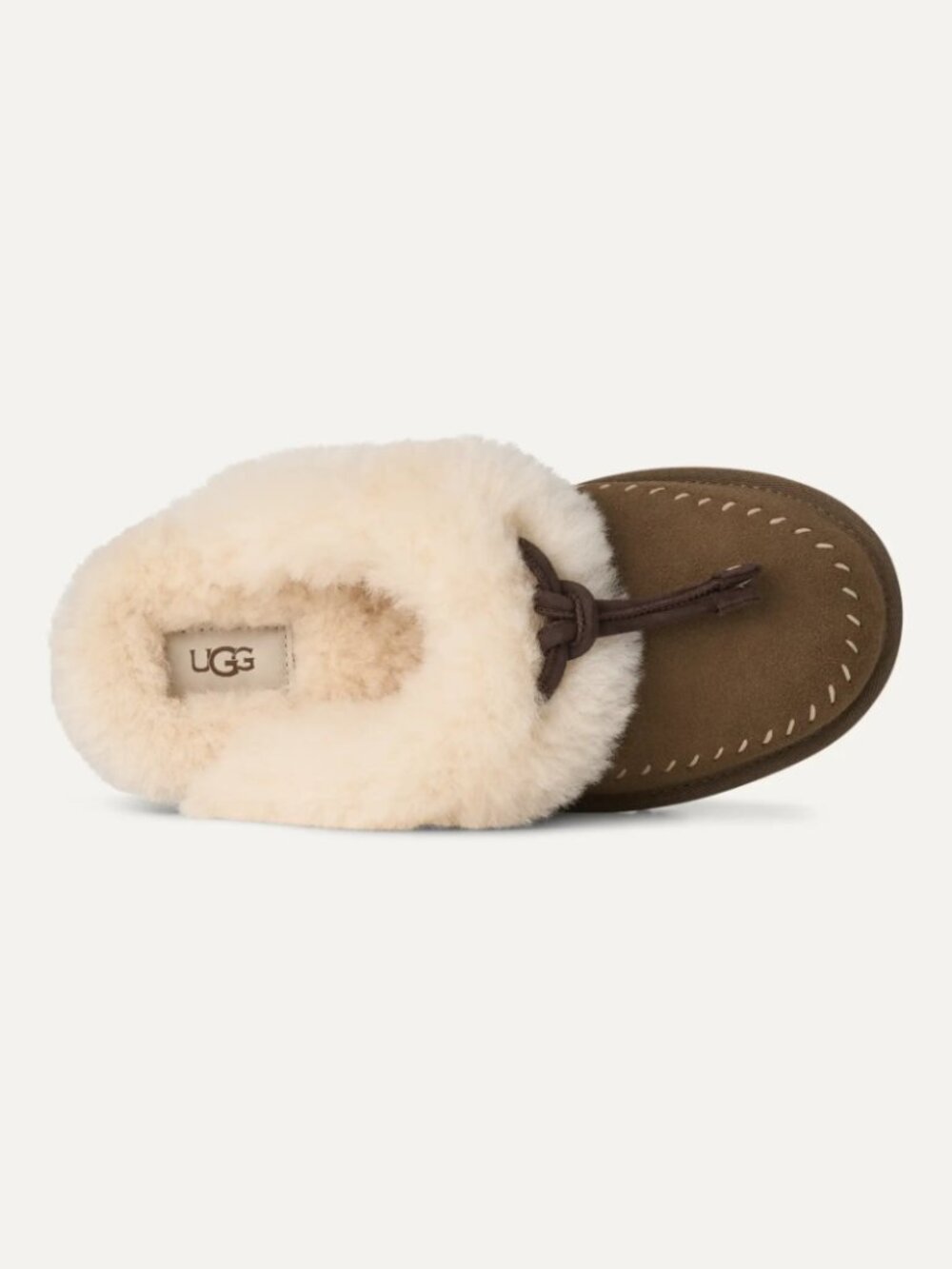 UGG Shearling-Lined Suede Mule Slipper in Brown